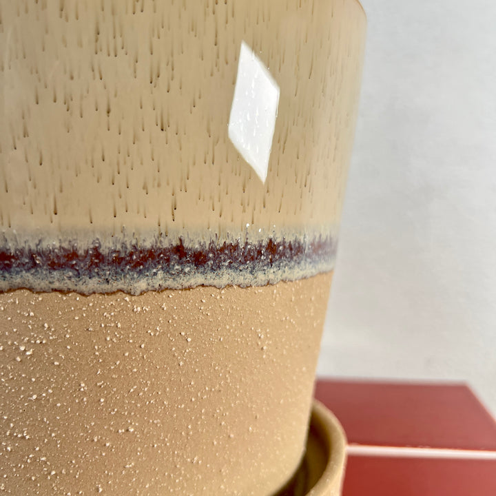 Josh Ceramic Pot with Saucer – Beige