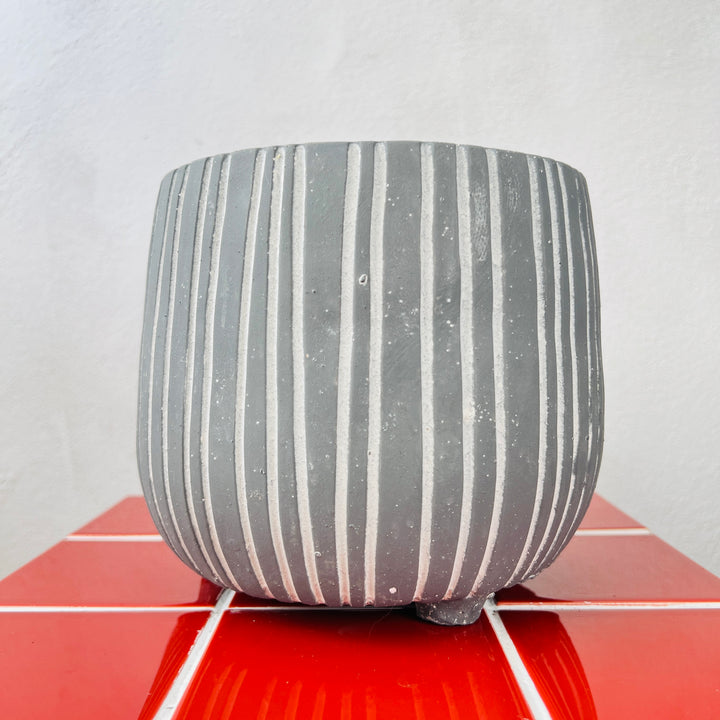 Striped Grey Footed Pot