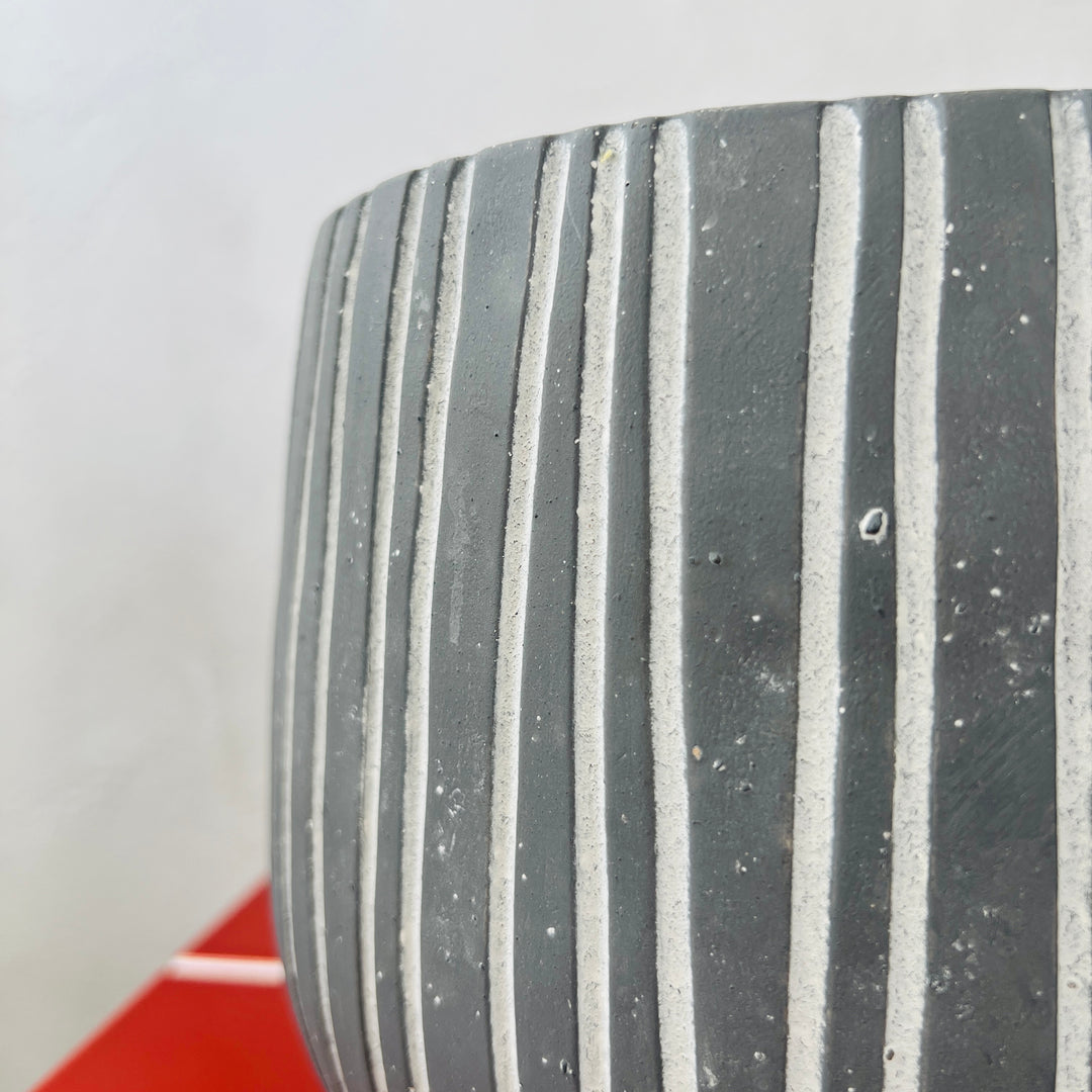 Striped Grey Footed Pot
