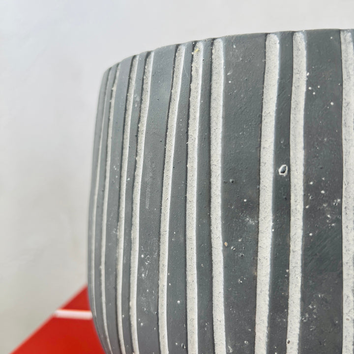 Striped Grey Footed Pot