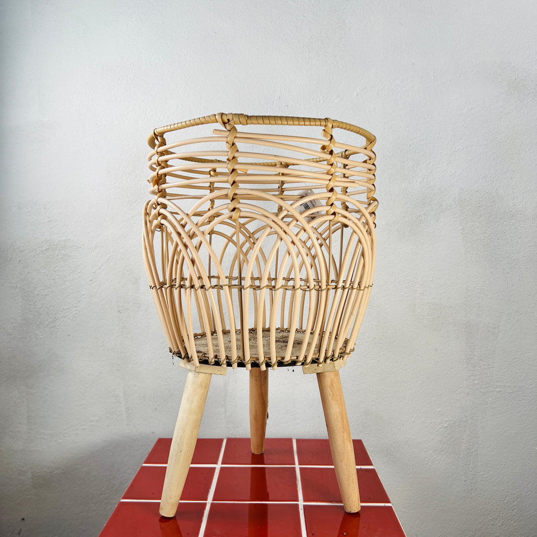 Faux “Rattan” Tripod Plant Stand