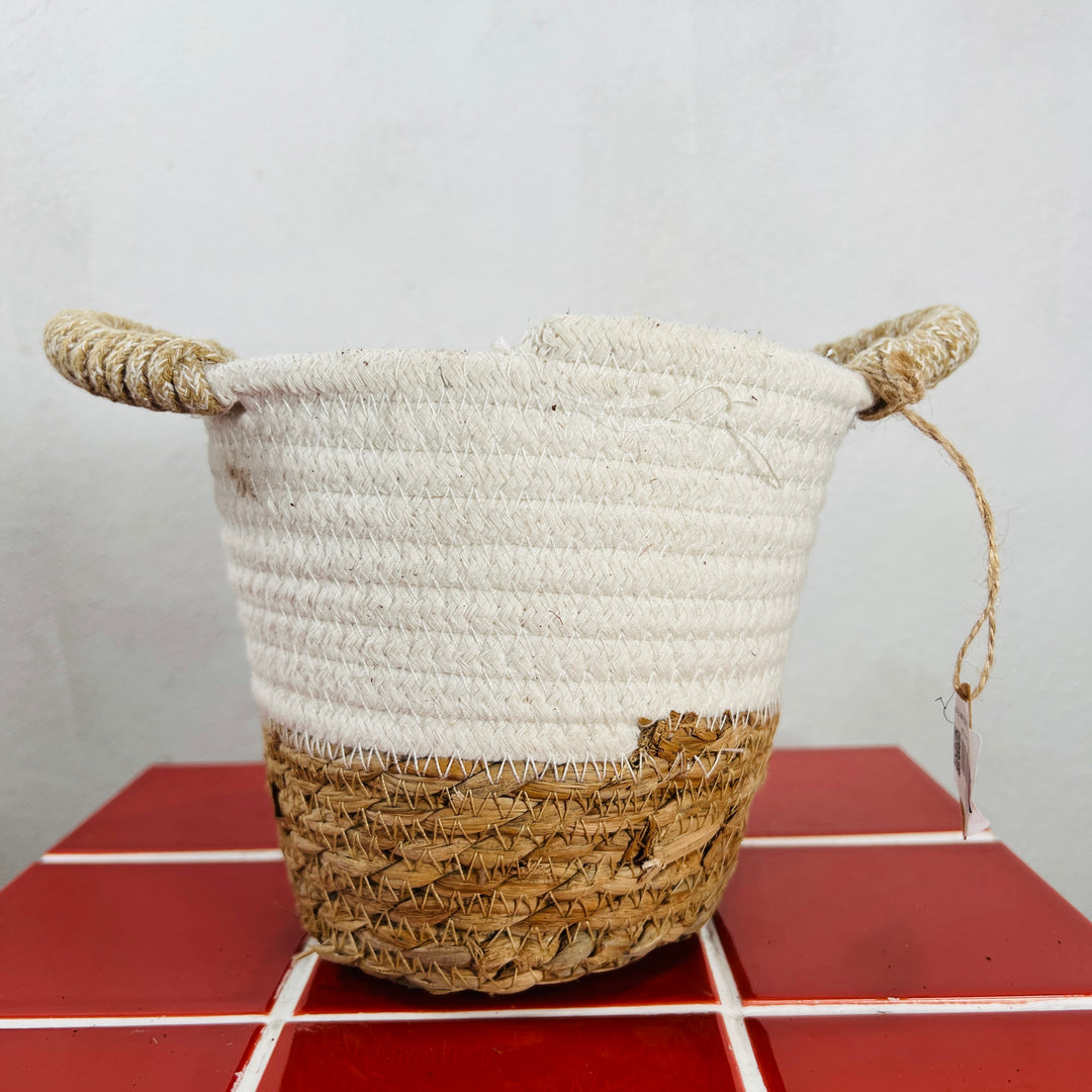 Laura white trim Basket