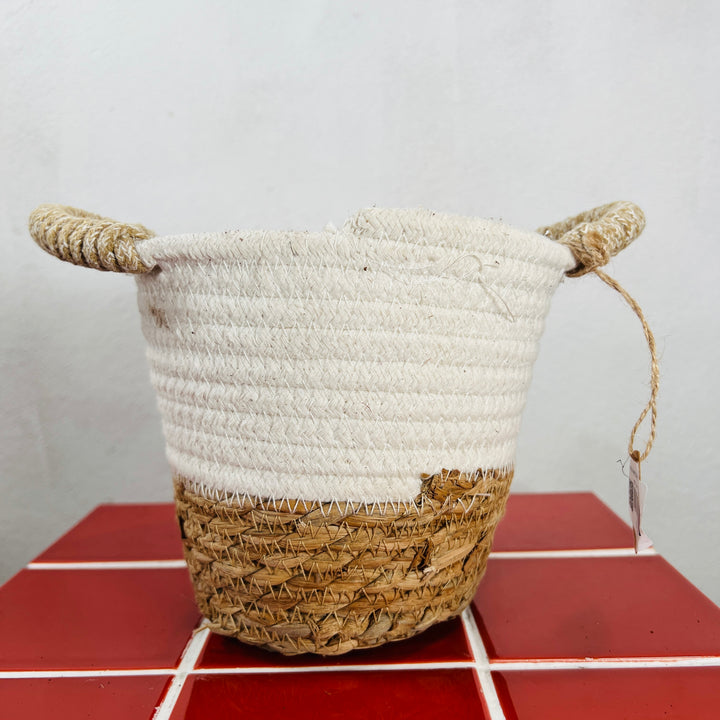 Laura white trim Basket