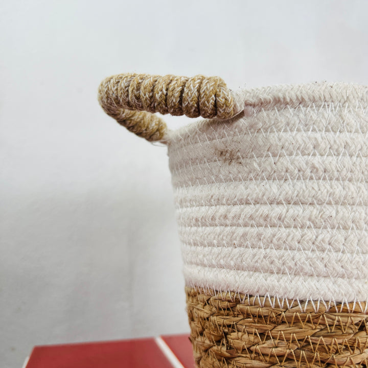 Laura white trim Basket