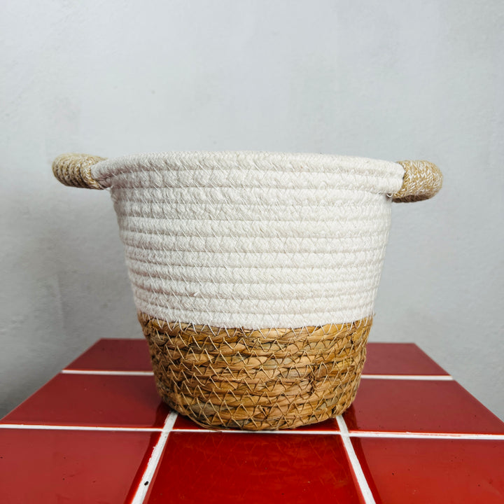 Laura white trim Basket