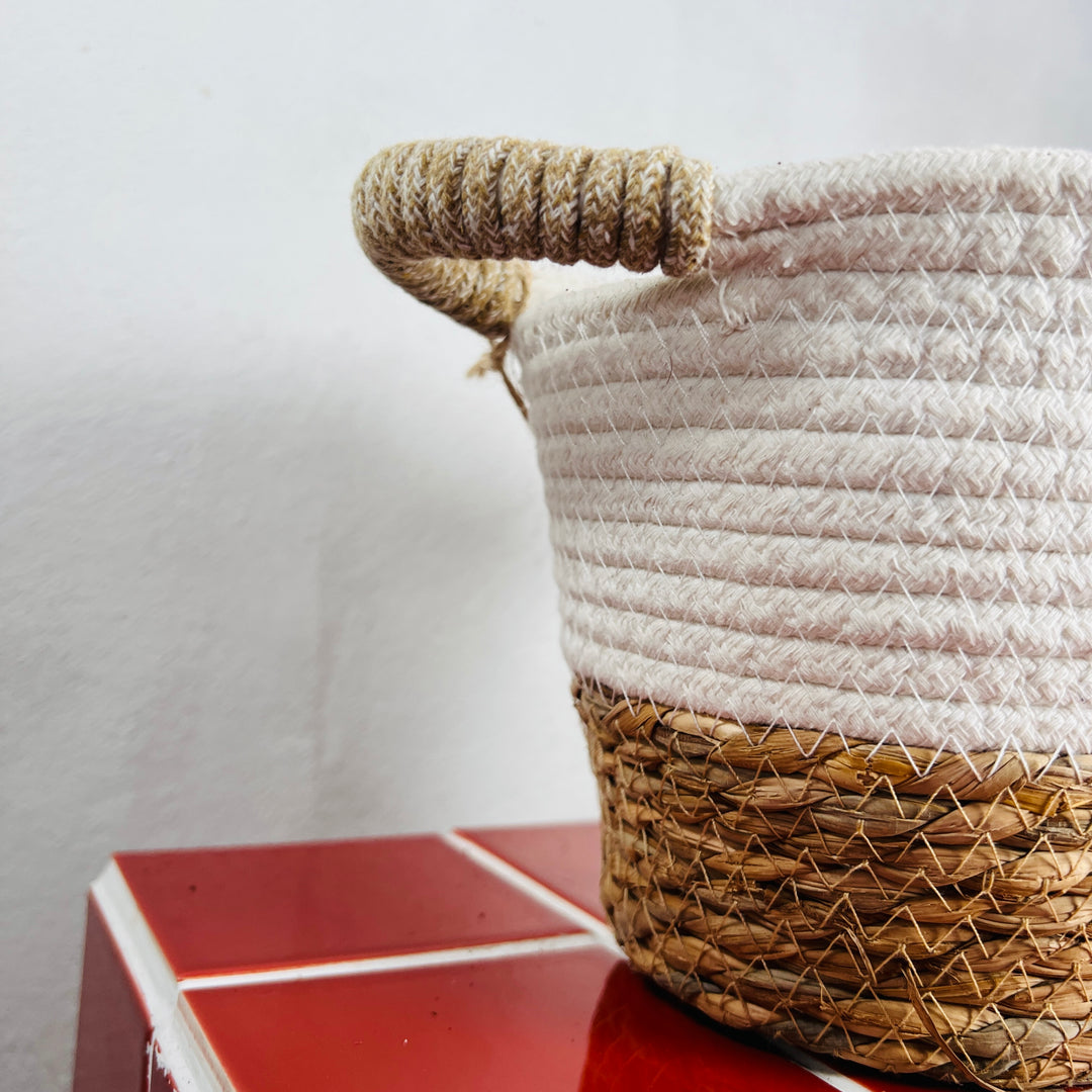 Laura white trim Basket