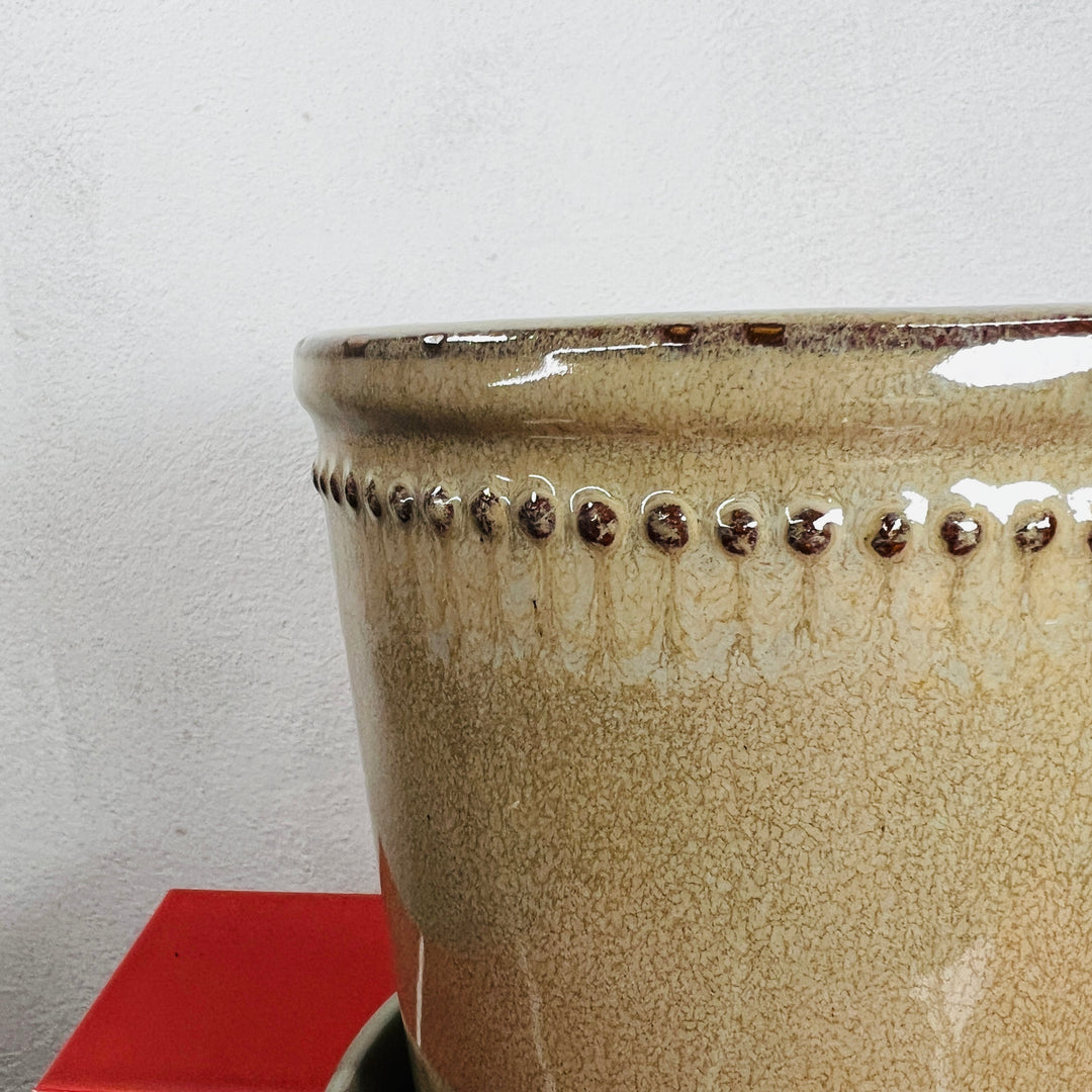 Glazed Flower Pot with Saucer