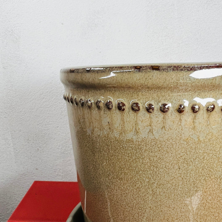 Glazed Flower Pot with Saucer