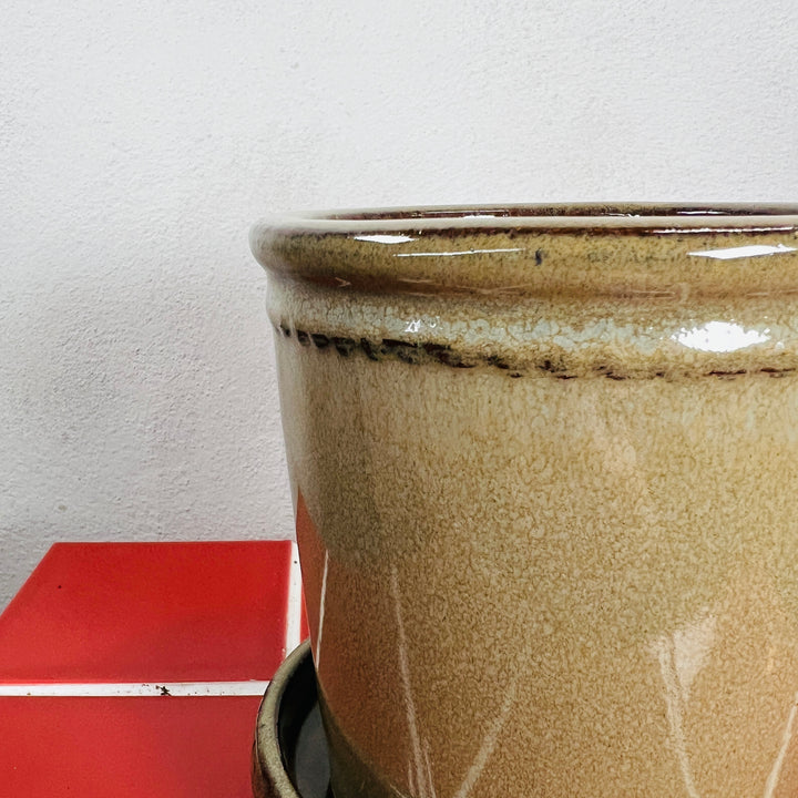 Glazed Flower Pot with Saucer