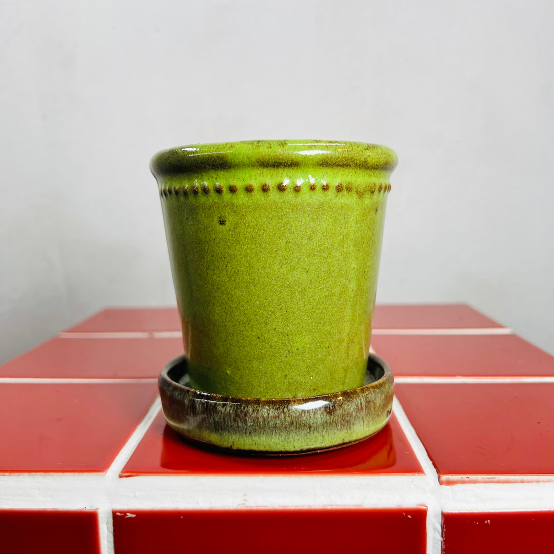 Glazed Flower Pot with Saucer