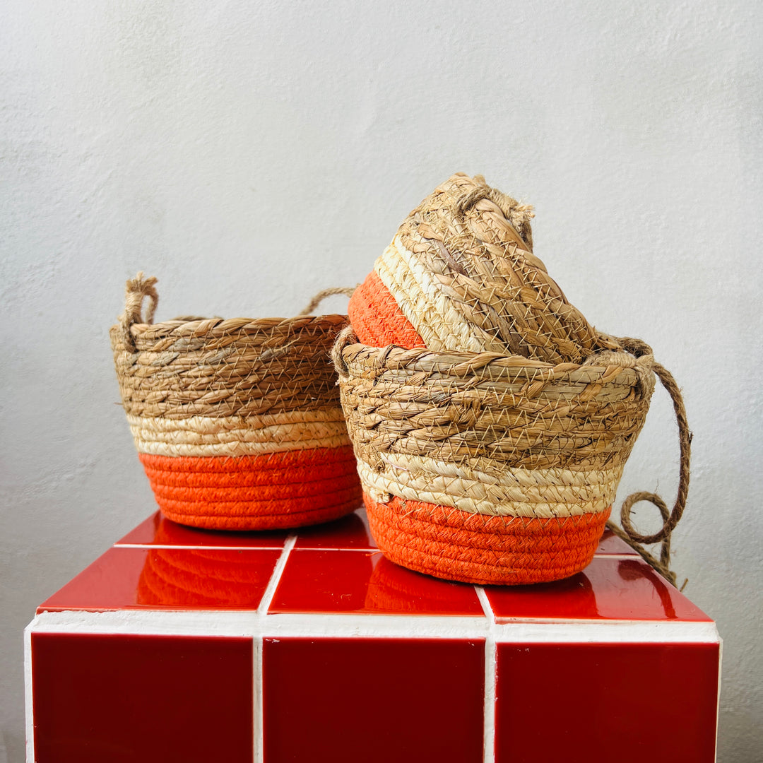 Makka Hanging Basket Orange Stripes