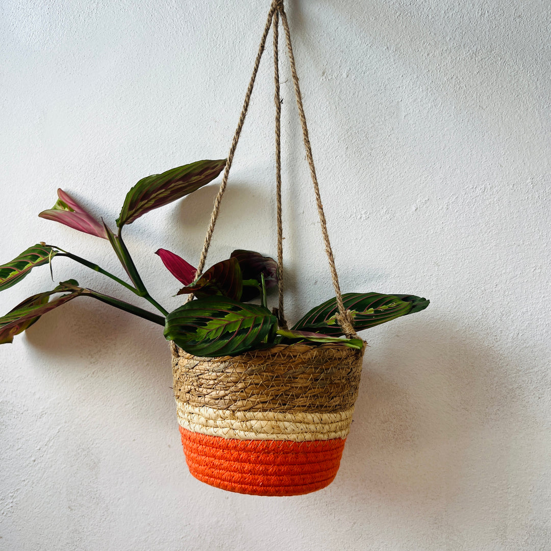 Makka Hanging Basket Orange Stripes