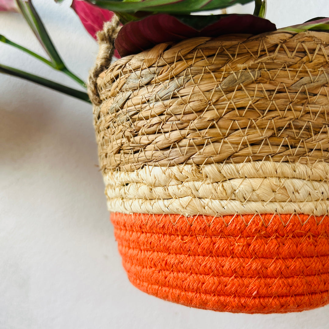 Makka Hanging Basket Orange Stripes