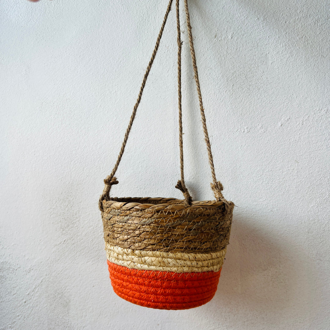 Makka Hanging Basket Orange Stripes