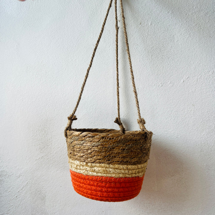 Makka Hanging Basket Orange Stripes