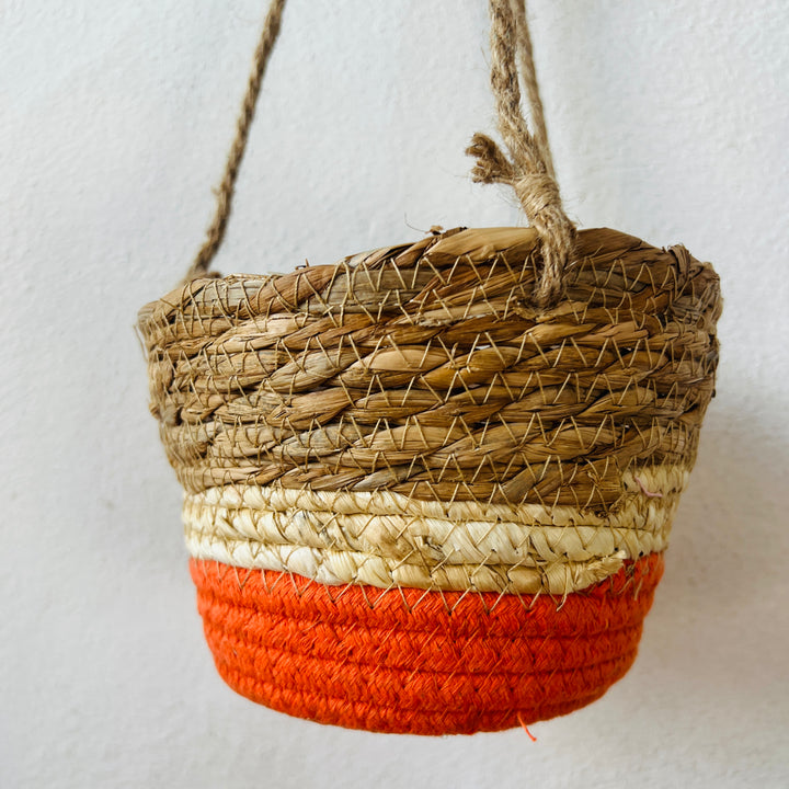 Makka Hanging Basket Orange Stripes