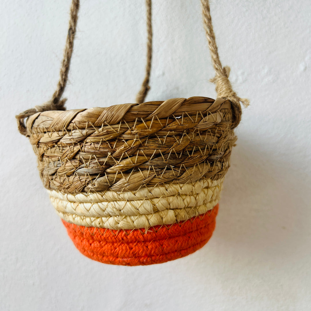 Makka Hanging Basket Orange Stripes