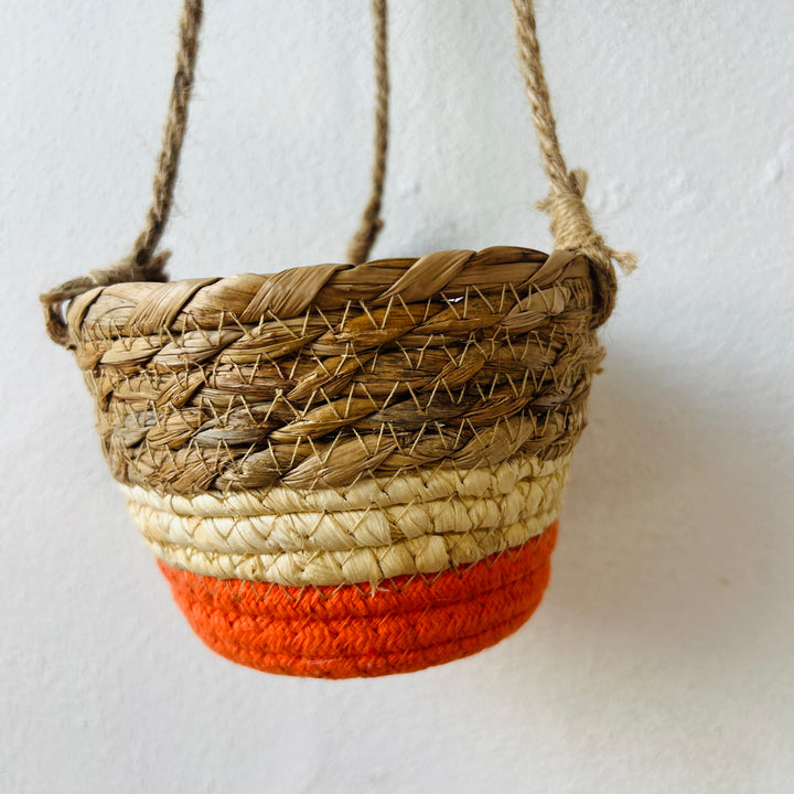 Makka Hanging Basket Orange Stripes