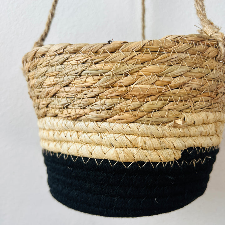 Makka Hanging Basket Black Stripes