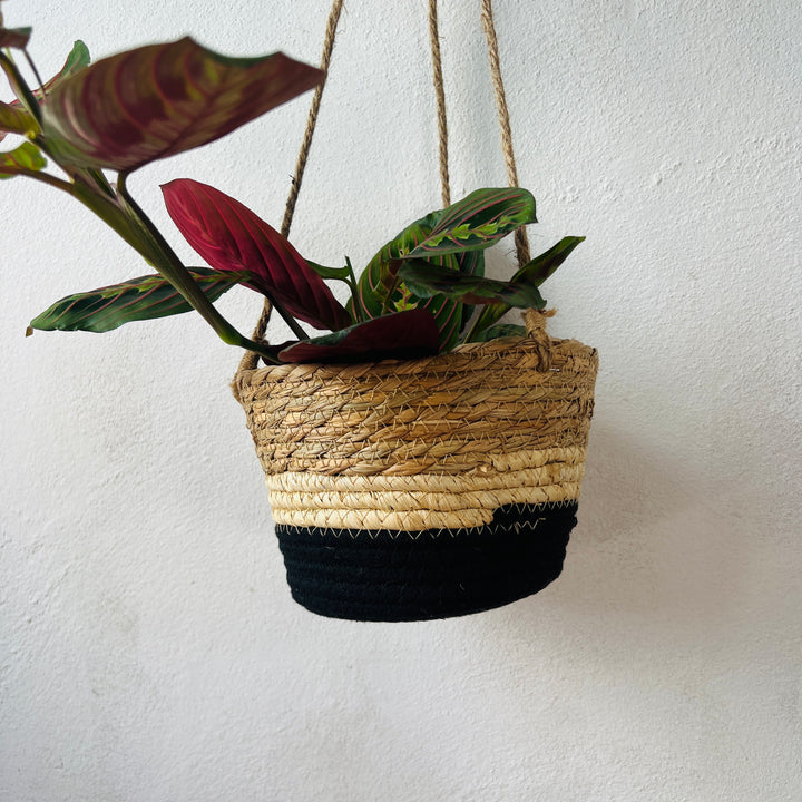 Makka Hanging Basket Black Stripes