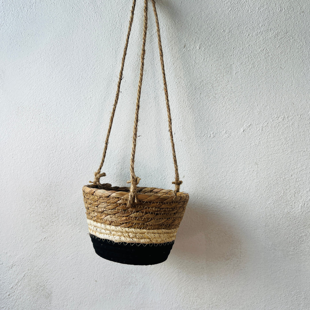 Makka Hanging Basket Black Stripes