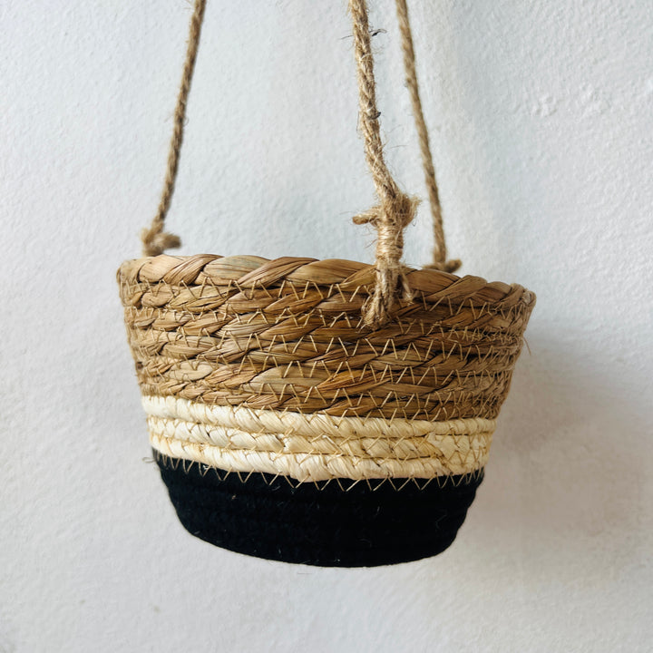 Makka Hanging Basket Black Stripes
