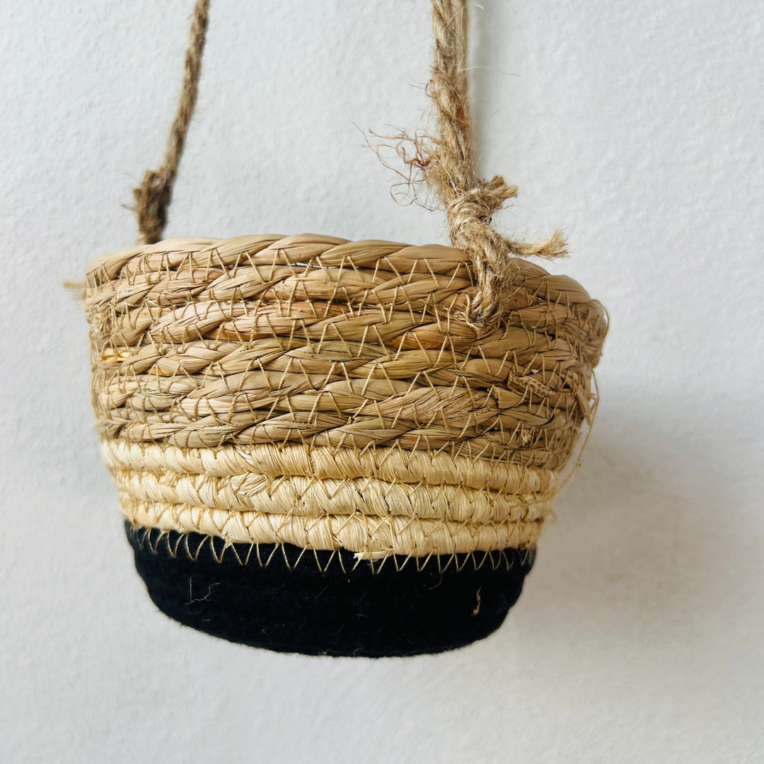 Makka Hanging Basket Black Stripes