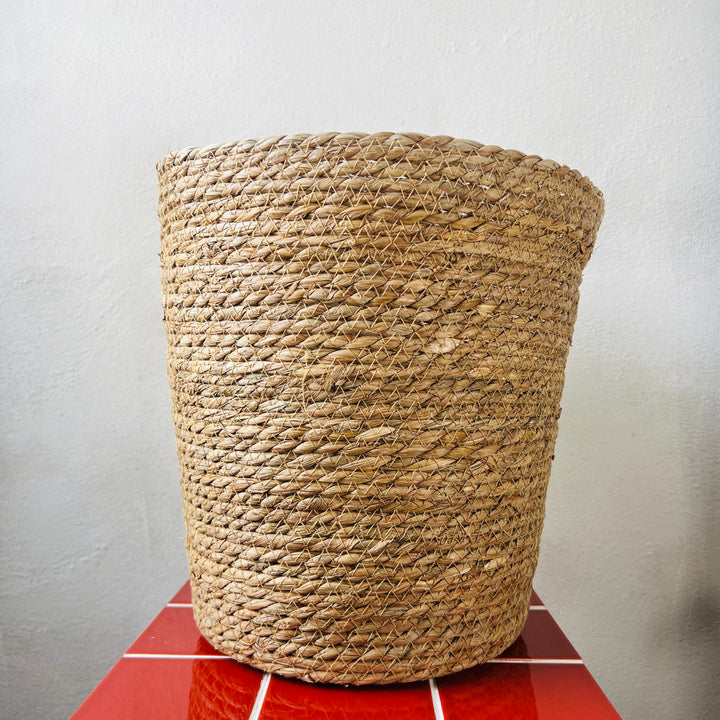 Seagrass Straw Basket Pot Brown – Natural Woven Planter