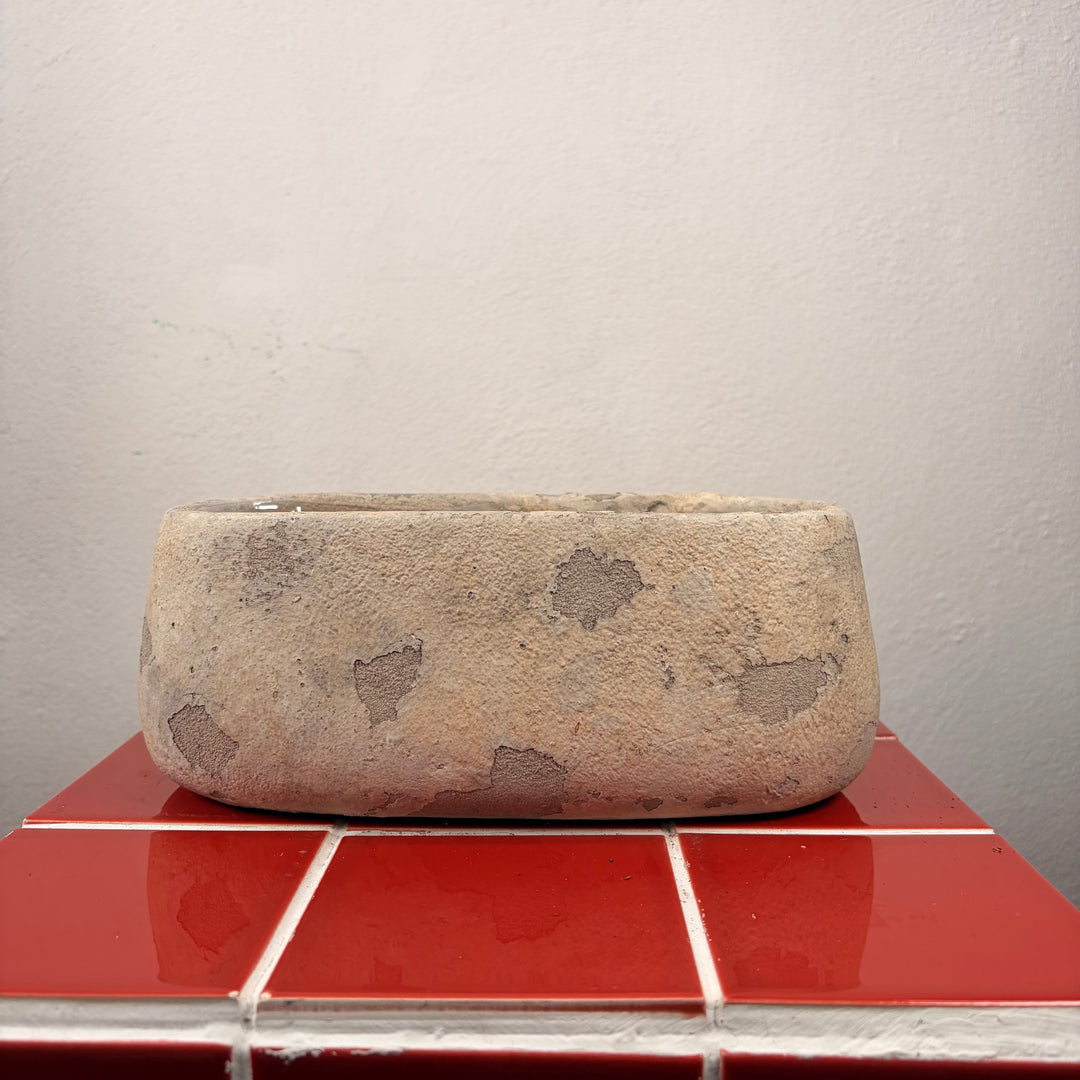 Rustic Trough Cement Flower Pot – 25x12x10cm