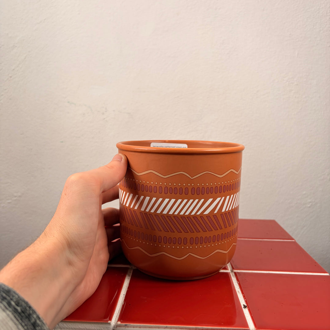Terracotta Patterned Plant Pot 13cm