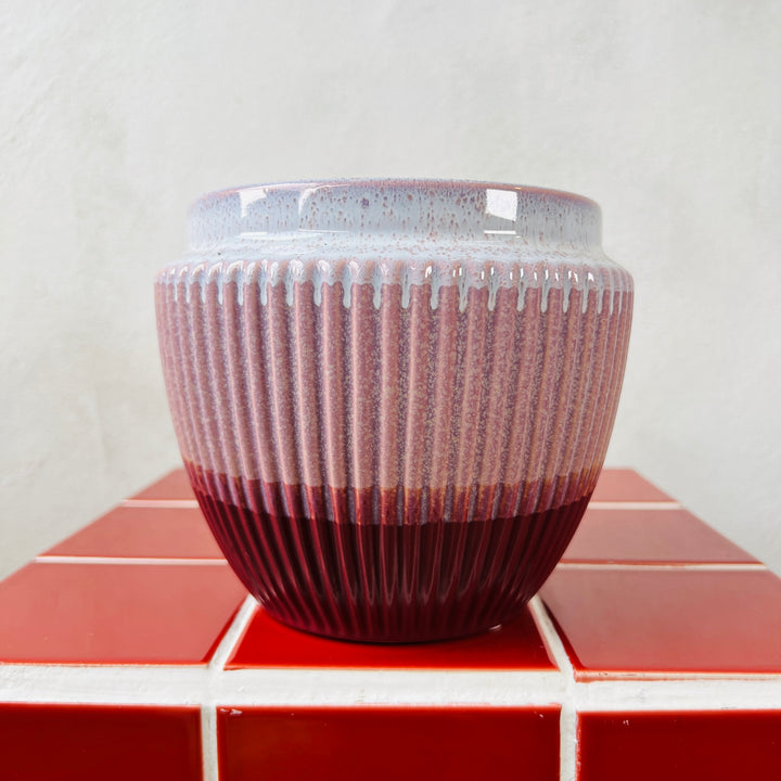 Ribbed Ceramic Pot – 12cm
