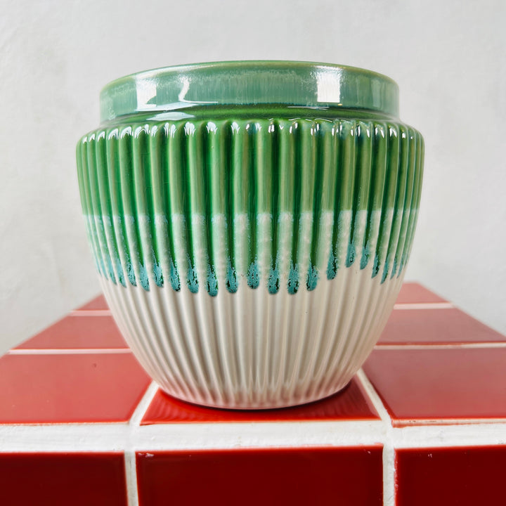 Ribbed Ceramic Pot – 12cm
