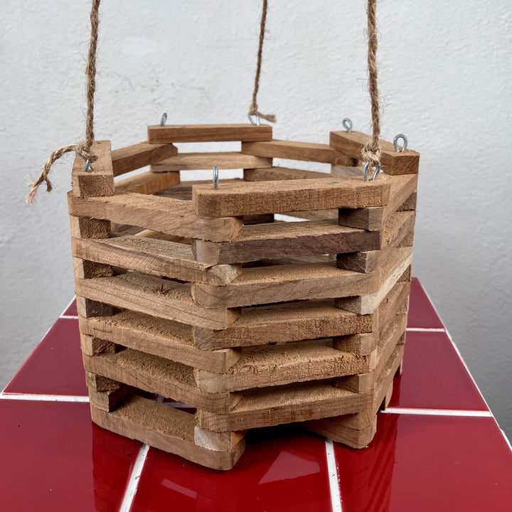 Wooden Hanging Basket Planter