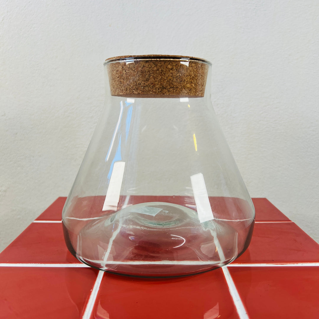 Plant.studio Glass milk bottle Roca Terrarium W Cork Lid