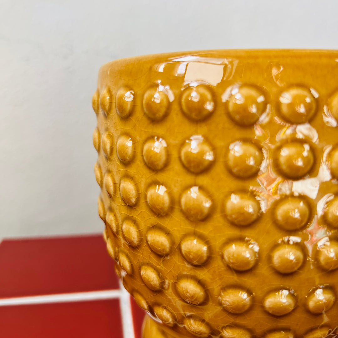 Hobart Yellow Dot Ceramic Pot