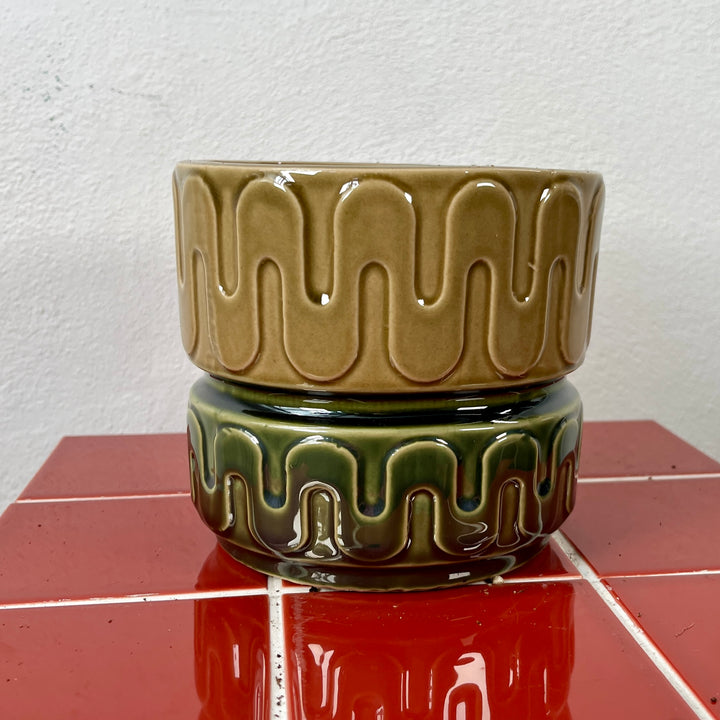 Nancy Ceramic Pot – Green, 14 cm
