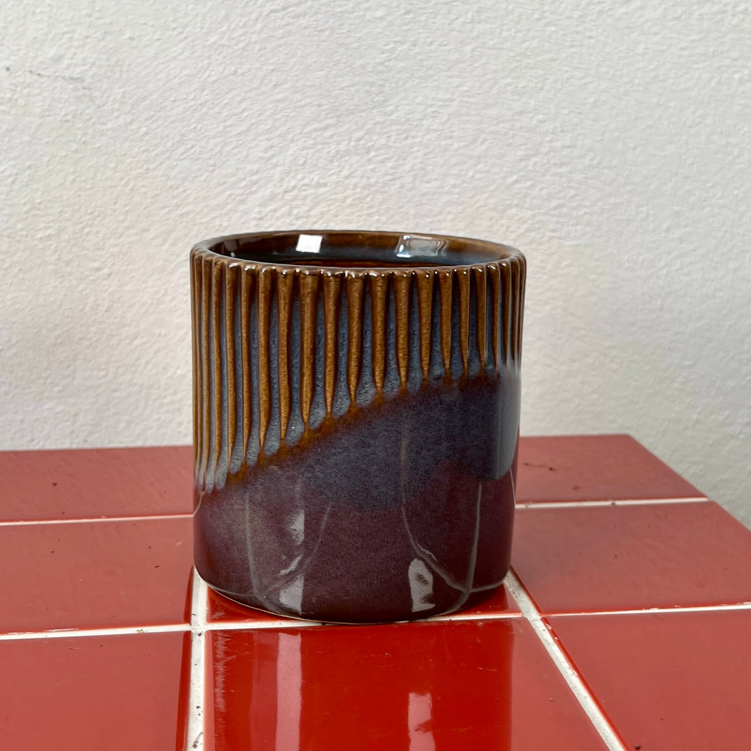 Cadenza Ceramic Pot – Brown, 10.5 cm