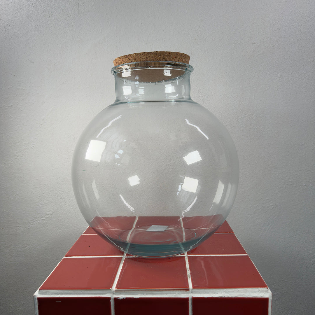 Glass Terrarium Ball Vase+cork D13/31*30cm