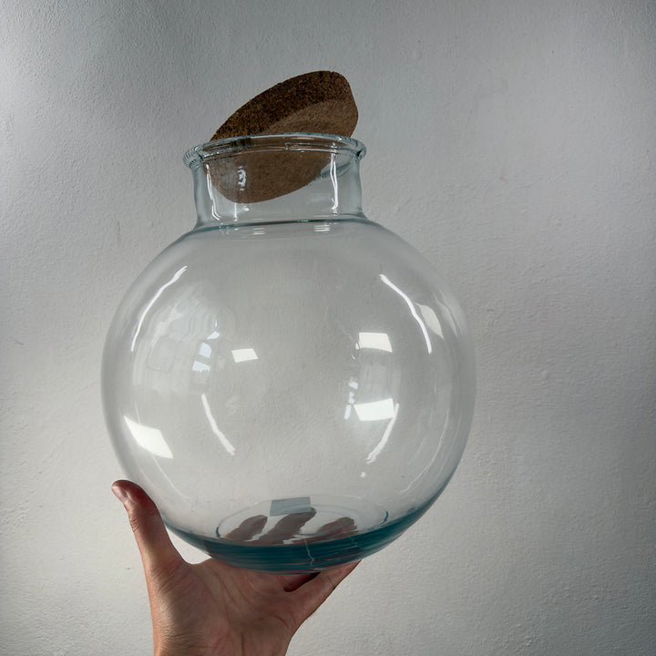 Glass Terrarium Ball Vase+cork D13/31*30cm