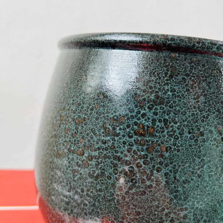 Black Glazed Ceramic Plant Pot 18cm