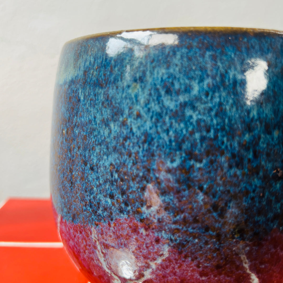 Blue Reactive Glaze Ceramic Plant Pot 16cm