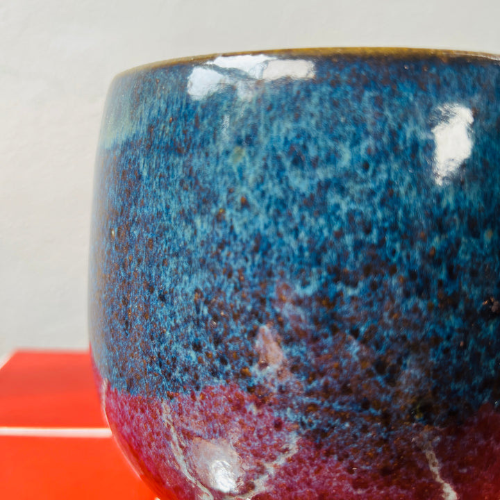 Blue Reactive Glaze Ceramic Plant Pot 16cm