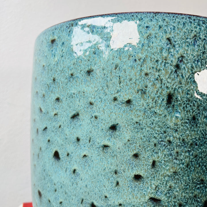 Large Blue Speckled Ceramic Plant Pot 28cm