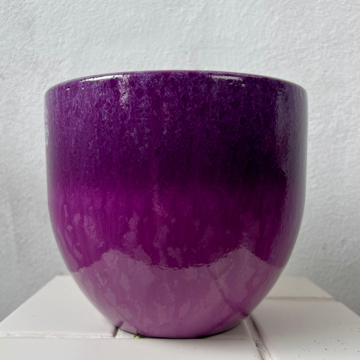 Pot Palazo – Red & Purple Ceramic Plant Pot (Ø16 × H14 cm)