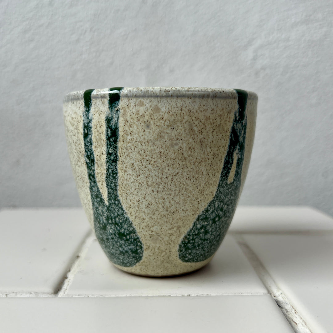 Pot Nova Green Drip Ceramic Planter – Small (Ø8 × H8.5 cm)