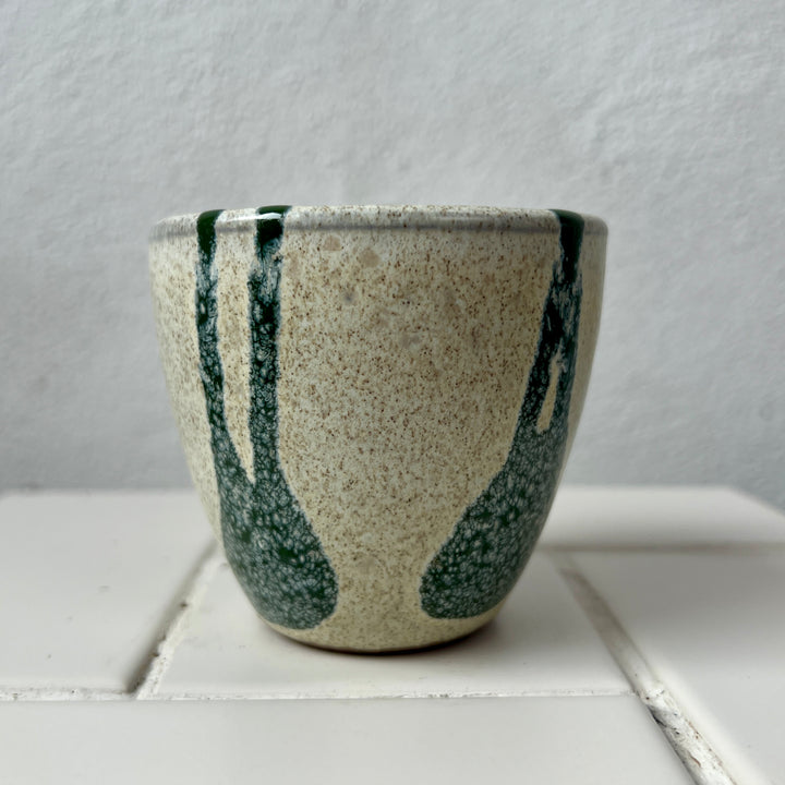 Pot Nova Green Drip Ceramic Planter – Small (Ø8 × H8.5 cm)