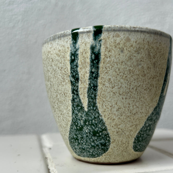 Pot Nova Green Drip Ceramic Planter – Small (Ø8 × H8.5 cm)