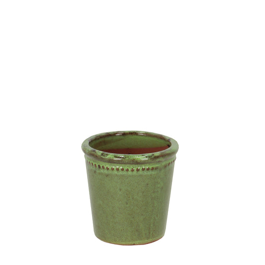 Glazed Flower Pot with Saucer