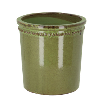 Glazed Flower Pot with Saucer