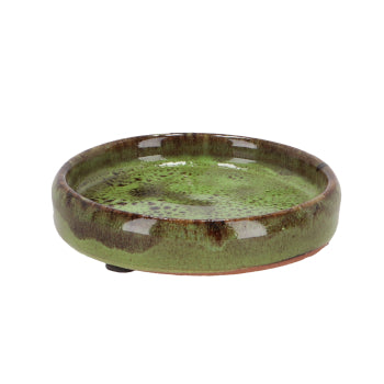 Glazed Flower Pot with Saucer